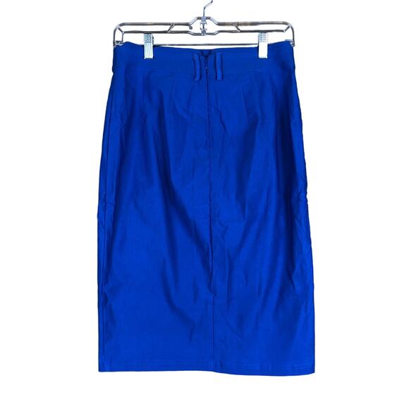 Kate Kasin Women Skirt Blue Bodycon Pencil Belt Loop Hip-Wrapped Medium - Picture 8 of 11